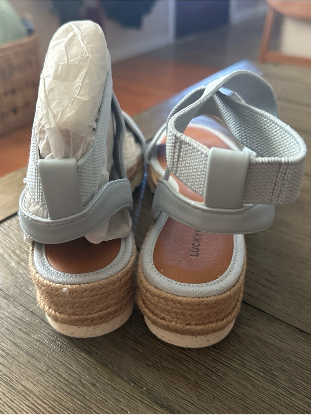 Lucky Brand Light Blue Espadrille Platform Sandals - Picture 2 of 3